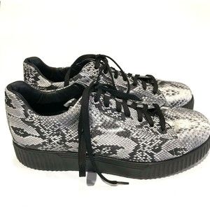 J By Janiko Sneakers Flatform 39 US 9 Womens Snakeskin Python Leather New